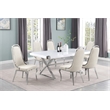 Best Quality Furniture 7PC Wood Dining Set (Dining Table + 6 Cream Chairs)