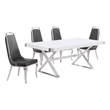 Best Quality Furniture 5PC Wood Dining Set (Dining Table + 4 Dark Gray Chairs)