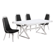 Best Quality Furniture 5PC Wood Dining Set (Dining Table + 4 Black Chairs)