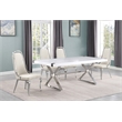 Best Quality Furniture 5PC Wood Dining Set (Dining Table + 4 Cream Chairs)