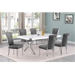 Best Quality Furniture 7PC Wood Dining Set (Dining Table + 6 Dark Gray Chairs)