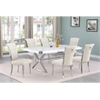 Best Quality Furniture 7PC Wood Dining Set (Dining Table + 6 Cream Chairs)