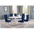 Best Quality Furniture 7PC Wood Dining Set (Dining Table + 6 Navy Blue Chairs)