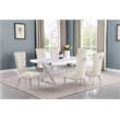 Best Quality Furniture 7PC Wood Dining Set (Dining Table + 6 Cream Chairs)