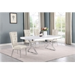 Best Quality Furniture 5PC Wood Dining Set (Dining Table + 4 Cream Chairs)