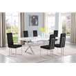 Best Quality Furniture 7PC Wood Dining Set (Dining Table + 6 Black Chairs)