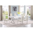 Best Quality Furniture 7PC Wood Dining Set (Dining Table + 6 Cream Chairs)