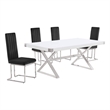 Best Quality Furniture 5PC Wood Dining Set (Dining Table + 4 Black Chairs)