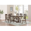 Best Quality Furniture 7pc Oak Wood Dining Set with Beige Chairs
