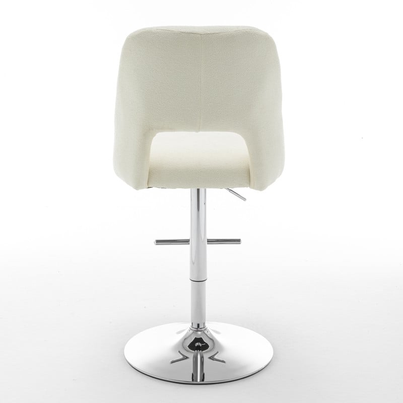 Best Quality Furniture Set of 2 Beige Boucle Fabric Barstools