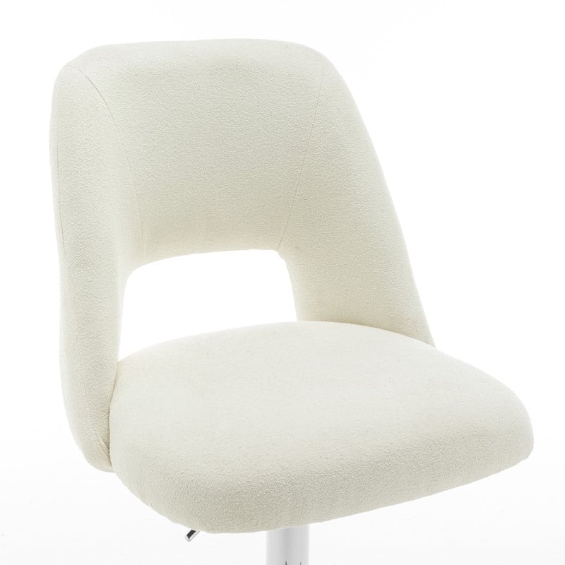 Best Quality Furniture Set of 2 Beige Boucle Fabric Barstools