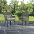 Best Quality Furniture Set of 2 Patio Chairs in Rustic Gray Acacia Wood