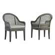 Best Quality Furniture Set of 2 Patio Chairs in Rustic Gray Acacia Wood