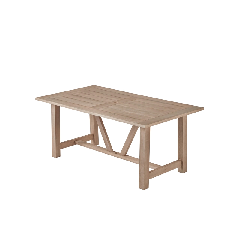 Best Quality Furniture 3pc Rustic Light Oak Acacia Wood Patio Set with Bench