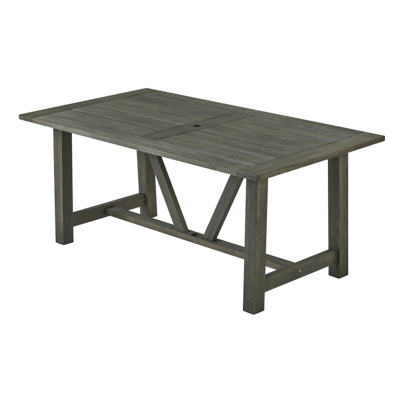 Best Quality Furniture Patio Dining Table in Rustic Gray Acacia Wood