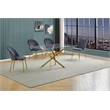 Best Quality Furniture 5pc Glass Dining Set with Dark Gray Velvet Chairs