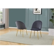 Best Quality Furniture 7pc Glass Dining Set with Dark Gray Velvet Chairs