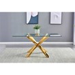 Best Quality Furniture 5pc Glass Dining Set with Dark Gray Velvet Chairs