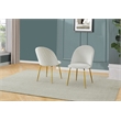 Best Quality Furniture 7pc Glass Dining Set with Cream Velvet Chairs