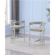 Best Quality Furniture Set of 2 Counterheight Chairs in Rich Gray Boucle Fabric