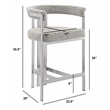 Best Quality Furniture Set of 2 Counterheight Chairs in Rich Gray Boucle Fabric