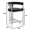 Best Quality Furniture Set of 2 Counterheight Chairs in Black Boucle Fabric