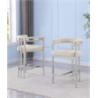 Best Quality Furniture Set of 2 Counterheight Chairs in Cream Boucle Fabric