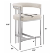 Best Quality Furniture Set of 2 Counterheight Chairs in Cream Boucle Fabric