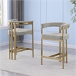 Best Quality Furniture Set of 2 Counterheight Chairs in Rich Gray Boucle Fabric