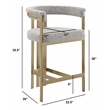 Best Quality Furniture Set of 2 Counterheight Chairs in Rich Gray Boucle Fabric