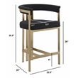 Best Quality Furniture Set of 2 Counterheight Chairs in Black Boucle Fabric