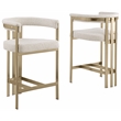 Best Quality Furniture Set of 2 Counterheight Chairs in Cream Boucle Fabric
