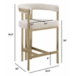 Best Quality Furniture Set of 2 Counterheight Chairs in Cream Boucle Fabric