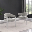 Best Quality Furniture Set of 2 Dining Side Chairs in Rich Gray Boucle Fabric