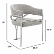 Best Quality Furniture Set of 2 Dining Side Chairs in Rich Gray Boucle Fabric