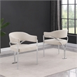 Best Quality Furniture Set of 2 Dining Side Chairs in Cream Boucle Fabric