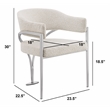Best Quality Furniture Set of 2 Dining Side Chairs in Cream Boucle Fabric