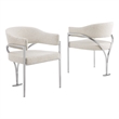 Best Quality Furniture Set of 2 Dining Side Chairs in Cream Boucle Fabric