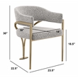 Best Quality Furniture Set of 2 Dining Side Chairs in Rich Gray Boucle Fabric