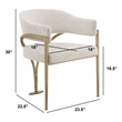 Best Quality Furniture Set of 2 Dining Side Chairs in Cream Boucle Fabric