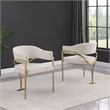 Best Quality Furniture Set of 2 Dining Side Chairs in Cream Boucle Fabric