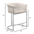 Best Quality Furniture Set of 2 Counterheight Chairs in Rich Gray Boucle Fabric