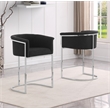 Best Quality Furniture Set of 2 Counterheight Chairs in Black Boucle Fabric
