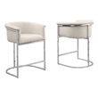 Best Quality Furniture Set of 2 Counterheight Chairs in Cream Boucle Fabric