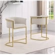 Best Quality Furniture Set of 2 Counterheight Chairs in Cream Boucle Fabric