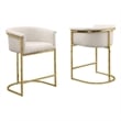 Best Quality Furniture Set of 2 Counterheight Chairs in Cream Boucle Fabric
