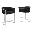Best Quality Furniture Set of 2 Barstools in Black Boucle Fabric