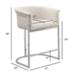 Best Quality Furniture Set of 2 Barstools in Cream Boucle Fabric