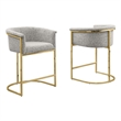 Best Quality Furniture Set of 2 Barstools in Rich Gray Boucle Fabric
