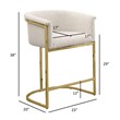 Best Quality Furniture Set of 2 Barstools in Cream Boucle Fabric